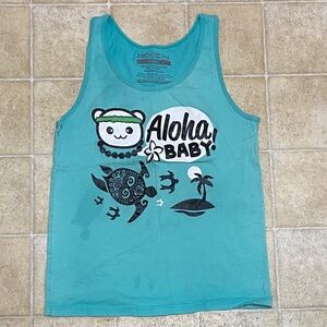 FANTASTIC FAM Teal Aloha Baby Tank Top Unisex XSMALL